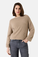 Pull met ronde hals - taupe