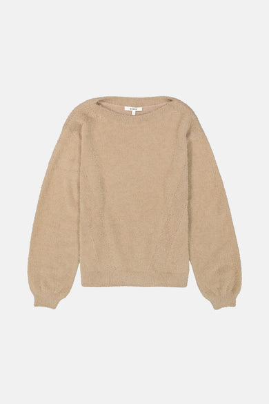 Pull met ronde hals - taupe