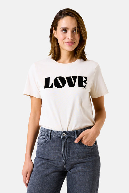 T-shirt met korte mouwen - ecru