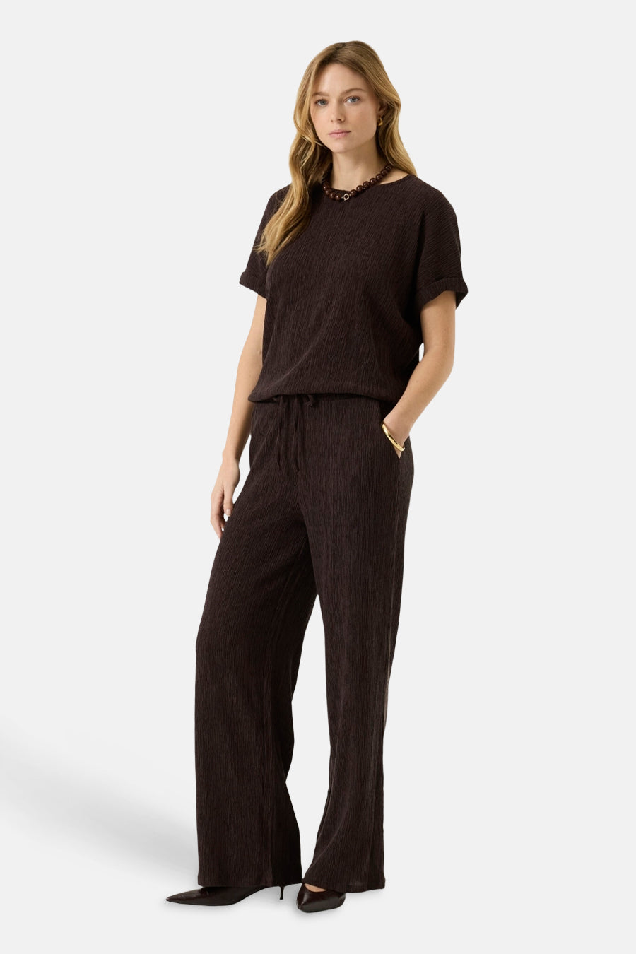 Dames sb seizoensbroek elastic brun - GARCIA
