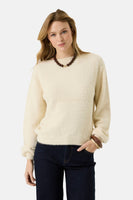 Pull col rond Écru - GARCIA