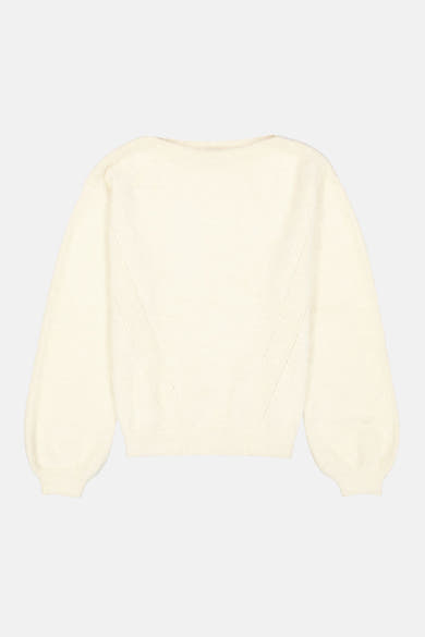 Pull col rond Écru - GARCIA