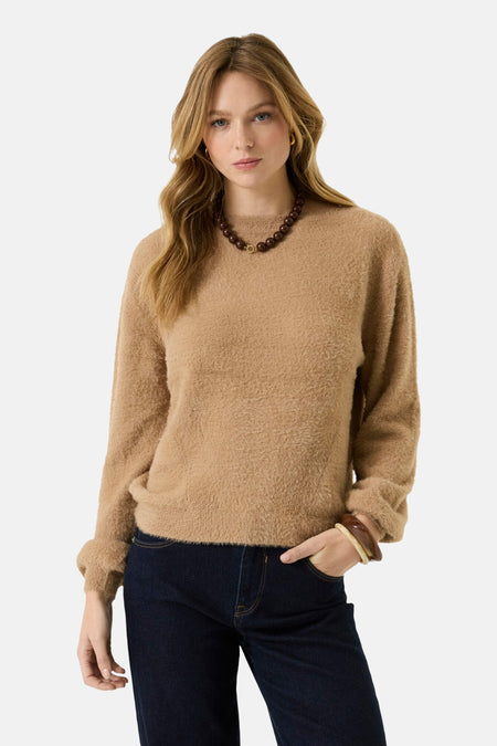 Trui met ronde hals beige - GARCIA