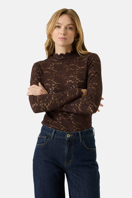 T-shirt met lange mouwen - bruin