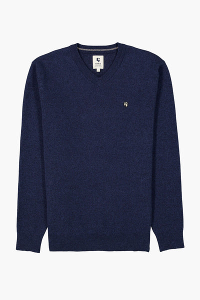 Pull col V Bleu - GARCIA