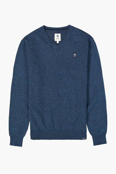 Pull col V Bleu - GARCIA