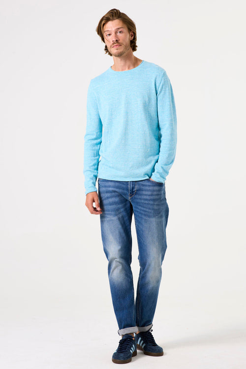 Pull col rond Turquoise - GARCIA