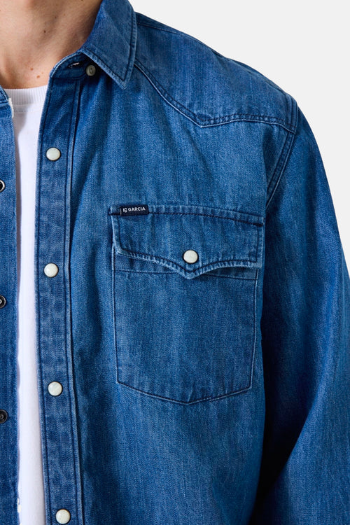 Jeanshemd - mid blue denim