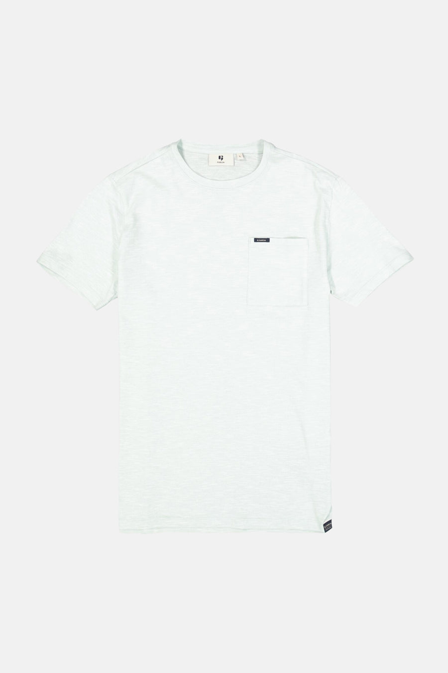 T-shirt vert à manches courtes de GARCIA, avec poche poitrine et étiquette logo en bas.