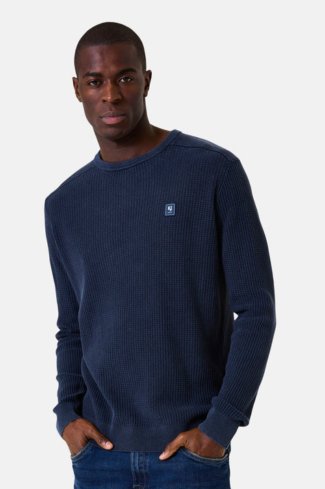Pull col rond Bleu - GARCIA