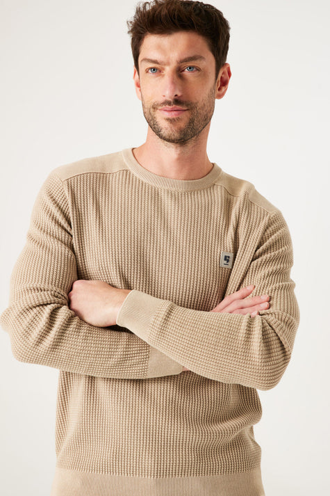 Pull col rond Beige - GARCIA
