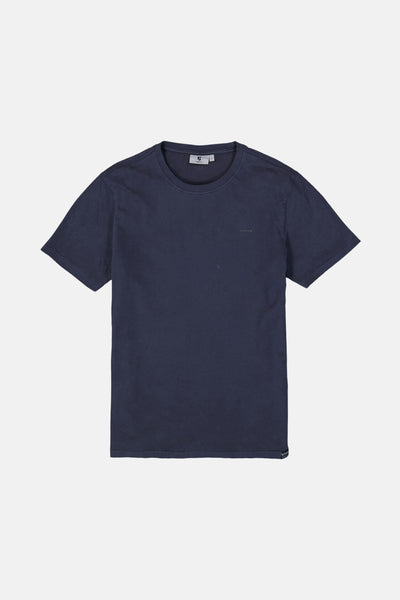 Blauw T-shirt met korte mouwen van GARCIA, effen met een subtiel logo op de borst.