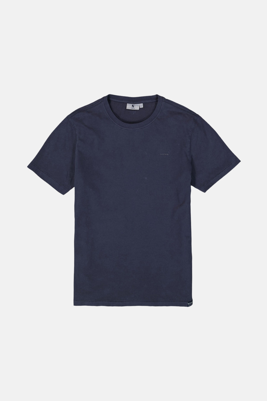 Blauw T-shirt met korte mouwen van GARCIA, effen met een subtiel logo op de borst.