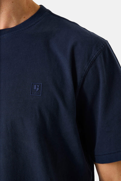 Blauw T-shirt met korte mouwen van GARCIA, met discreet ton-sur-ton logo op de borst.