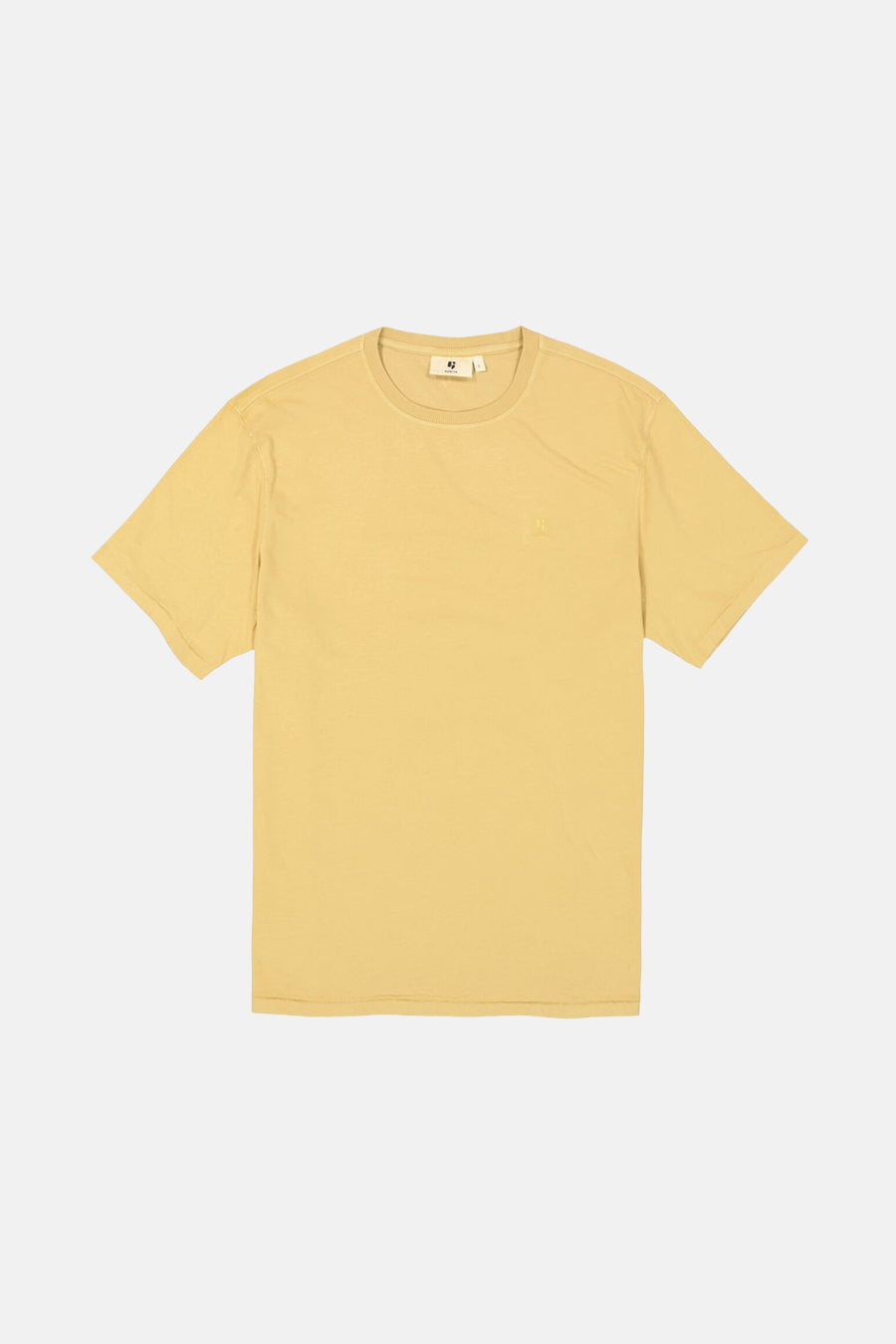 T-shirt à manches courtes jaune de GARCIA, couleur unie avec logo discret sur le devant.