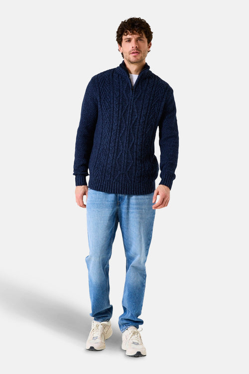 Pull met rolkraag - blauw