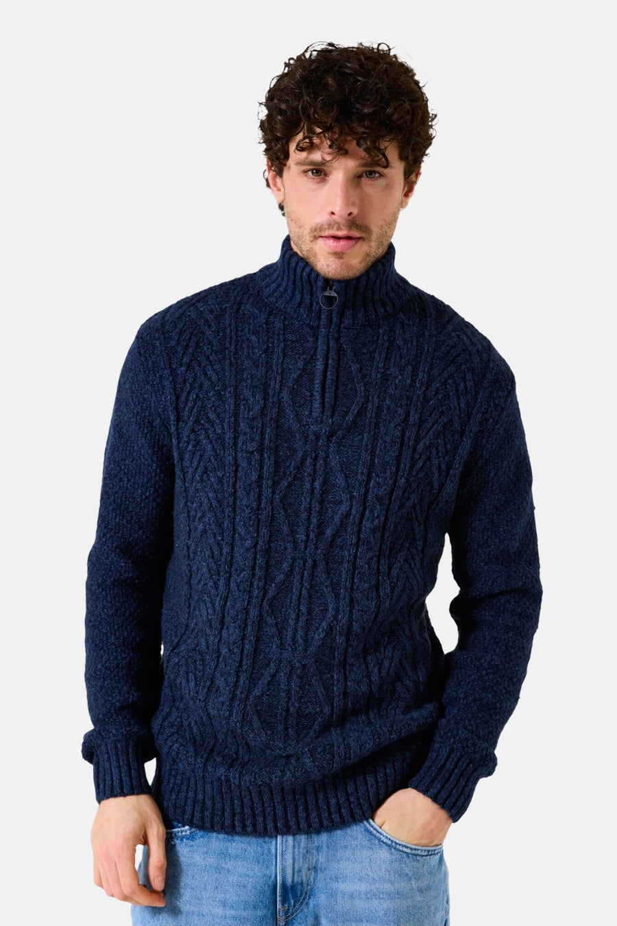 Pull met rolkraag - blauw