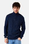 Pull met rolkraag - blauw