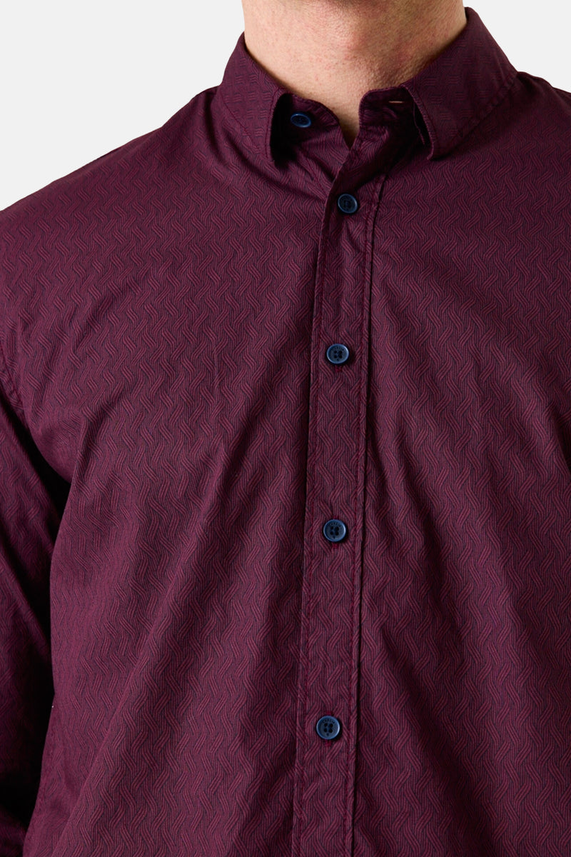 Hemd met lange mouwen - Bordeaux