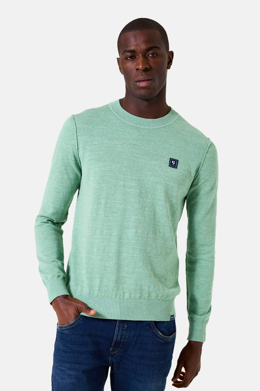Pull à col rond - vert